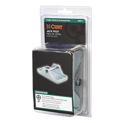 CURT 28271 Trailer Jack Foot, Fits 2-Inch Diameter Tube, Supports 2,000 lbs - size: 000 lbs