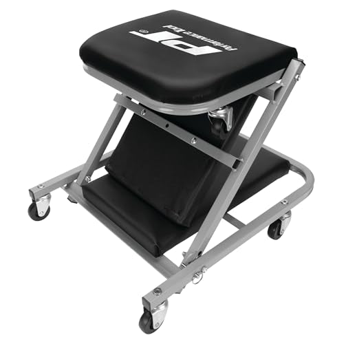 Performance Tool W85018 40-Inch Folding Creeper Rolling Seat, All-in-One Adjustable Roller Garage Chair, Lay Down or Sit, 330LBS Capacity Under Car Roller Creeper with 6 Swivel Casters - style: 2-in-1 40" Z-Frame Folding Creeper