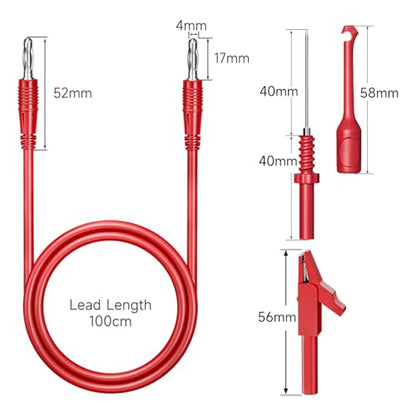 Goupchn 4mm Banana to Banana Plug Test Leads Kit, 15PCS Five Colors | Alligator Clips, Insulation Wire Piercing Probes, For Multimeter, Automotive Diagnostic Testing