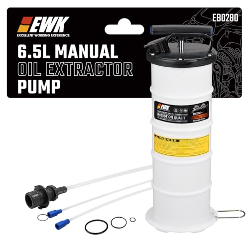 EWK 6.5L Manual Oil Extractor Pump for Oil Change, Fluid Evacuators for Cars, Boats, Jet Skies, Lawnmowers | Fast Oil Removal, Less Pumping - size: 6.5L