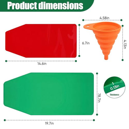 Flexible Oil Drain Funnel Set, 3PCS Reusable Silicone Foldable Oil Funnel for Spill-Free Oil Change, Moldable Draining Tool for Car Truck Motorcycle Garage Use