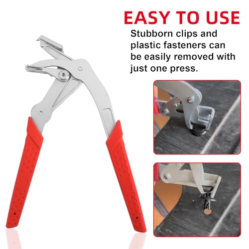 Car Clip Pliers with 30pcs Nylon Rivets, Panel Clip Removal Pliers Multi-Functional Spring-Loaded Auto Fastener Rivet Remover Damage-Free Disassembly Tools for Door Panels Interior Trim Buckles