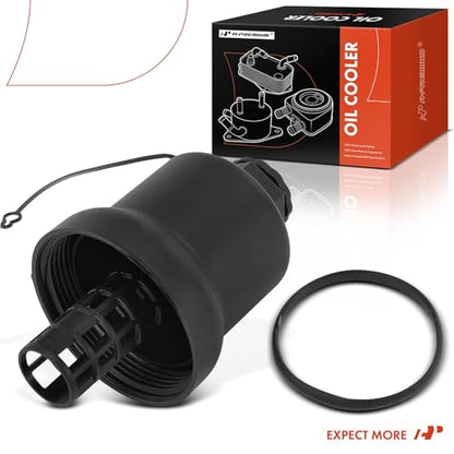 A-Premium Oil Filter Housing Cap Assembly | Compatible with Volkswagen Jetta 2006-2008, Passat, Golf, Golf R, Eos, GTI & Audi A4, A3, TT, A4/A3/TT Quattro, 2.0L