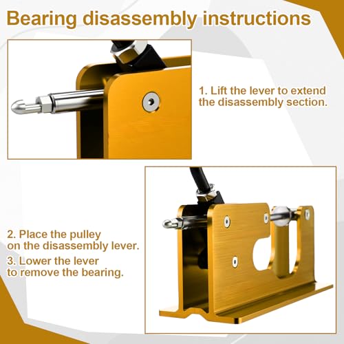 Bearing Press and Puller Wheel Bearing Press Skateboard Tool Fits 7mm 8mm Bearings for Skaters Skateboard, Inline, Longboard, Quad, Caster, and Cruiser Wheels - color: Gold
