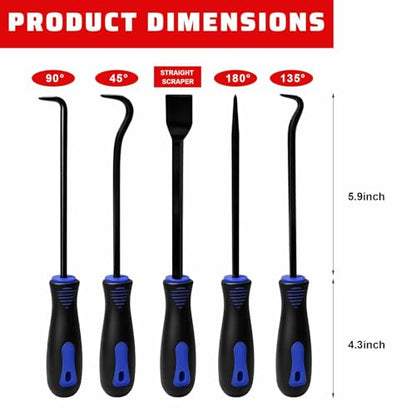 13PCS Precision Pick and Hook Tool Set, Magnetic Telescoping Tool w/Clip Pliers Fastener Remover Gasket Scraper, Rivets Puller Pick Tools w/Storage Bag for Automotive Repair (Blue) - color: Blue