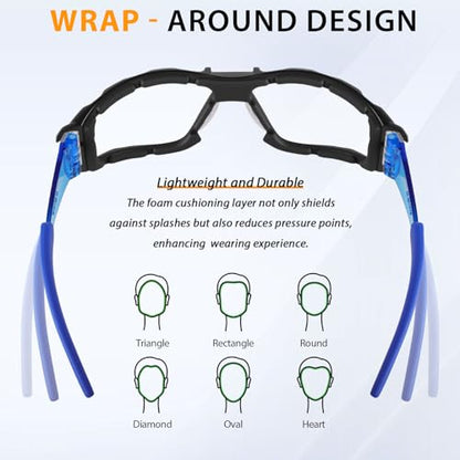 Safety Glasses for Men and Women, Anti-Fog UV Protection, Clear Lens Eye Protection Glasses Impact Resistant - color: 12pack-clear
