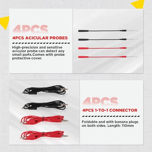 48PCS Automotive Multimeter Breakout Test Leads & Probe Kit | Complete test lead set; wire connectors & adapter cables included; equipped with portable storage carrying case