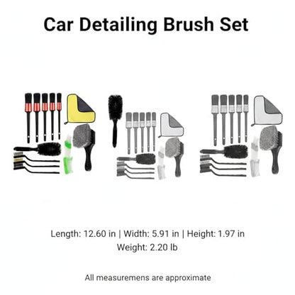 15-Piece Car Detailing Brush Set for Interior Vents, Dashboard Crevices & Console Gaps - Durable PP Plastic Cleaning Tool Kit - size: 12.6 x 5.91 x 1.97 in
