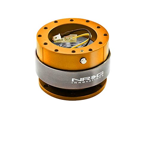 NRG (SRK-200) Rose Gold Aluminum GEN 2.0 Racing Performance Steering Wheel Quick Release Adapter Fit 2-Way 6-Hole Pattern Design - color: Rose Gold