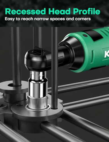KIMO Cordless Electric Ratchet Wrench Set, 40Ft-lbs, 400RPM, 12V Cordless Ratchet Wrench 3/8" w/7Sockets, 1/4" Adapter, Infinitely Variable Speeds, Forward/Reverse Switch, 2x2.0 Battery & Fast Charger