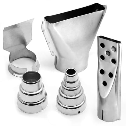 5 Pcs Heat Gun Nozzles Kit, Stainless Steel Reflector Heat Resisting Nozzles Gun Attachments Replacement for Hot Air Gun Soldering Station Nozzle Tool - size: Style 3 (5 pcs)