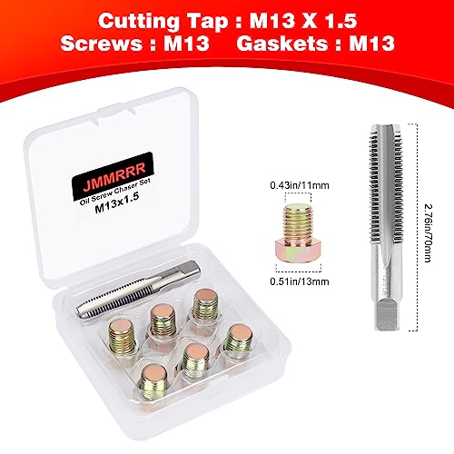Oil Drain Plug Tap Thread Repair M13x1.5MM Oil Pan Screws Rethread | Oil Drain Plug Thread Repair Tool Kit Oil Pan Screws Rethread Tool - size: M13 X 1.5MM