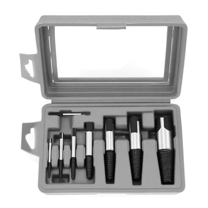 QWORK 8 Pieces Broken Water Pipe Extractor Set - Alloy Steel Screw Extractors, Damaged Screw Bolts Removal