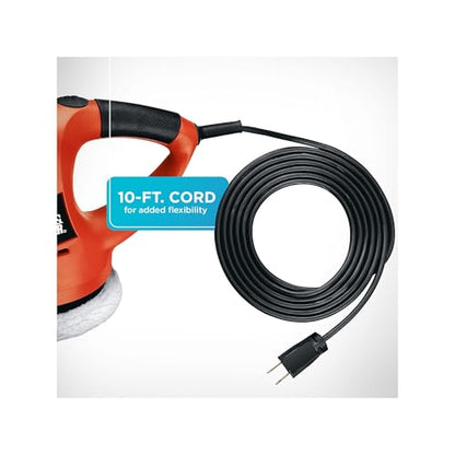 BLACK+DECKER 6" Buffer Polisher, Orbital Car Polisher with Wool and Foam Bonnets (WP900)
