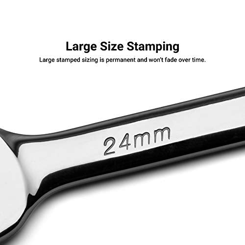 Capri Tools 9 mm Combination Wrench, 12 Point, Metric, Chrome (1-1309) - size: 9 mm