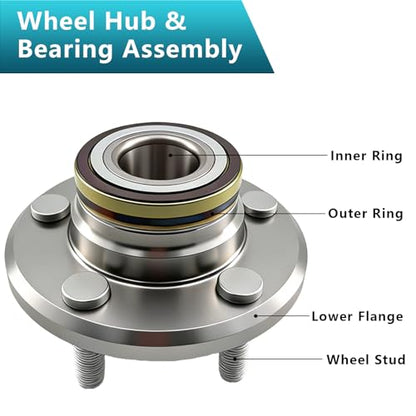 513224 Front Wheel Bearing Hub Assembly for Dodge Charger 2006-2014 | Hub for Chrysler 300 2005-2014, Challenger 2008-2014, Magnum 2005-2008, Eliminates Noise, Simple Installation, OEM Quality - size: 513224