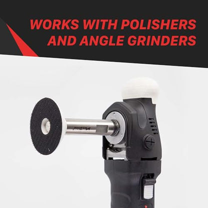 Maxshine Universal 3-Piece Stainless Steel Extension Shaft Set & 2” Foam Polishing Kit | 2”, 3” & 5” Extensions Fit 5/8” Backing Plate & Grinder Attachments | Polishing & Rotary Polisher Accessory - size: Extension Set + 2" Kit