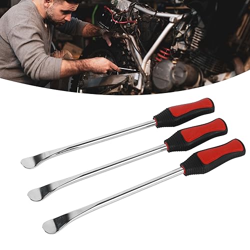 Motorcycle Bikes Tire Spoon Lever Kit, Protective Cover Valve Cores, Steel Spoon Set for Tire Changing Removal, Good Steel Polyurethane