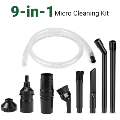 EZ SPARES 1-1/4" Micro Crevice Kit, Keyboard Car Vent Tools with Bag | Boosts suction in tight gaps and corners. Great for wood dust, pet hair, keyboard, car vents. Storage pouch included.
