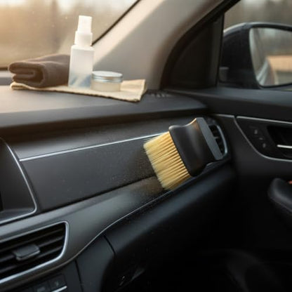 Car Interior Detailing Brush Set - Soft Bristle Cleaning Tool for Air Vents, Dashboard & Console (3 Pack) - size: 4.92 x 4.02 x 2.76 in