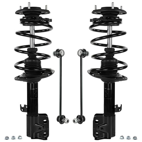 Detroit Axle - 1.8L Front Struts Kit for 2014 2015 2016 2017 2018 2019 Toyota Corolla, 2 Struts and Coil Spring 2 Stabilizer Sway Bar End Links Replacement Suspension Strut Shock - size: 4QS47058-V1/ sway kit
