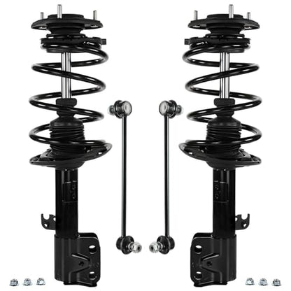 Detroit Axle - 1.8L Front Struts Kit for 2014 2015 2016 2017 2018 2019 Toyota Corolla, 2 Struts and Coil Spring 2 Stabilizer Sway Bar End Links Replacement Suspension Strut Shock - size: 4QS47058-V1/ sway kit