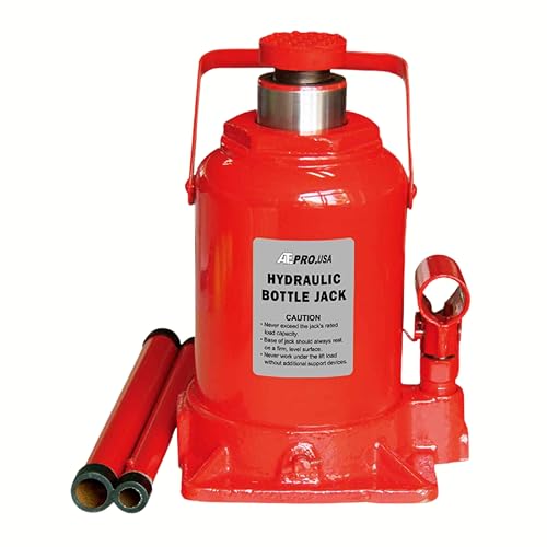 ATE Pro. Tools - 12 Ton Hydraulic Bottle Jack, (24,000 lbs) Red Jack, Low Profile, Welded Hydraulic Low Profile Bottle Jack