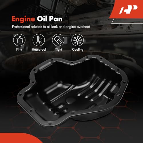 A-Premium Engine Oil Pan with Drain Plug Compatible with Toyota Camry Solara 2002-2006 Corolla Matrix 2009-2013 Highlander 2001-2007 RAV4 2004-2005 L4 2.4L Gas 2AZ-FE