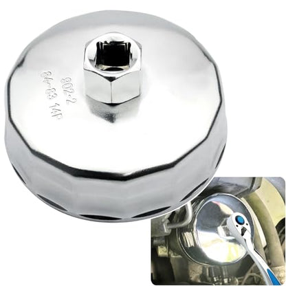 84mm 14Flutes Oil Filter Wrench Compatible with Mercedes Benz Jeep Dodge 3.0L Diesel Engines Oil Filter Socket Oil Filter Cap Housing Removal Tool for Oil Changing