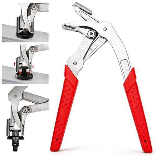 Qivine Car Clip Pliers, Auto Fastener Clip Removal Tool, Spring-Loaded Car Clips Removal Pliers with Anti-Slip Grip for Auto Door Panels Without Damage