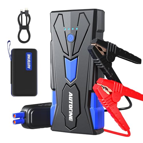 AUTOONE 6000A Car Battery Jump Starter Up to All Gas & 12L Diesel Engine, Car Battery Jumper Starter Portable 12V Jump Box with USB Output, Storage Case, LED Flashlight - size: 6000A