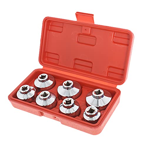 waltyotur 7-Piece Oil Filter Wrench Set with Metric Socket Set Tool for Mercedes Benz, BMW, VW, Audi, Porsche, and More