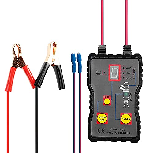 MACHSWON Powerful Fuel System 12V Scan Tool Fuel Injector Tester + Adapter Test Stuck & Adapter DIY Cleaning Tool Kit Set 12V Fuel Injector Tester 4 Plus Modes
