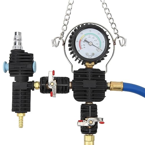Coolant Refill Tool Kit | 90psi Pressure Tester with Accurate Gauge & Flexible Hose | Universal Radiator Vacuum Filler for Cars/Trucks/SUVs | 4 - Piece Kit with Storage Box