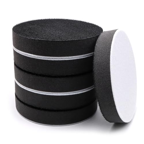 6 Pack Interface Pads, 5 Inch Hook and Loop Soft Density Sponge Cushion Buffer Backing Pad, Foam Sanding Interface Pads for Orbital Sander Automotive Woodworking Polishing - size: 5 inch - 6 Pack