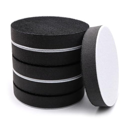 6 Pack Interface Pads, 5 Inch Hook and Loop Soft Density Sponge Cushion Buffer Backing Pad, Foam Sanding Interface Pads for Orbital Sander Automotive Woodworking Polishing - size: 5 inch - 6 Pack