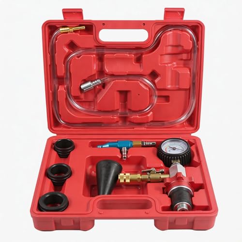 Coolant Vacuum Refill Kit Radiator Cooling System Vacuum Refilling Gauge Tool with 32mm 35mm 40mm 45mm Apdapters