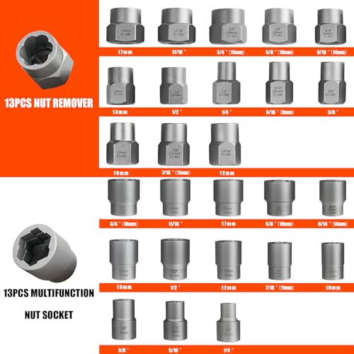 62 Pcs Screw Extractor Set,Left Hand Drill Bit,Bolt Screw Extractor Kit | High-Hardness,Wear Resistance,Easy Out Screw,Stocking Stuffers for Men,with Portable Case,Gifts for Adults Him,Home DIY - size: 62PCS