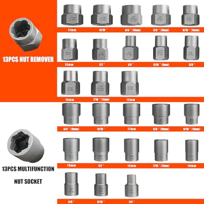 62 Pcs Screw Extractor Set,Left Hand Drill Bit,Bolt Screw Extractor Kit | High-Hardness,Wear Resistance,Easy Out Screw,Stocking Stuffers for Men,with Portable Case,Gifts for Adults Him,Home DIY - size: 62PCS