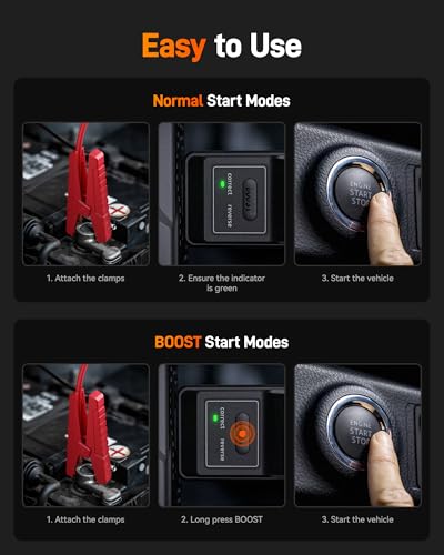 WOLFBOX MV10A 2000A Jump Starter with Air Compressor, 37Wh Car Battery Jumper Starter Portable (up to 5L Gas Engine) with 150PSI Tire Inflator, 12V Jump Box with Jumper Cables, Boost, LED Light - color: Gray