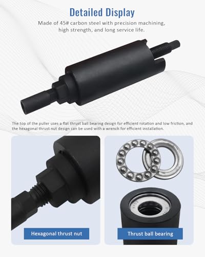 Drive Shaft Puller Extractor Tool Set Compatible with BMW Porsche Subaru VW E32 X5, 7PCS CV Axle Shaft Pulley Puller Removal Kit with 6 Adapters (M16, M20, M22, M24, M27, M30)