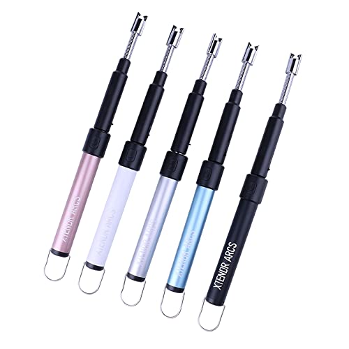 V2 Extendable 2.5 Feet. Arc Extra Long Lighter, Flameless Fireplace Stove Electric Candle Lighter, Long Neck for Pilot Light, Grilling, Firepit, Kitchen, BBQ (Blue) - color: Blue