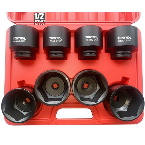 TONYNOL 1/2 Inch Drive Impact Jumbo Socket Set,6-Point,SAE(2-1/16" to 2-1/2"),8 Pcs,Cr-MO Steel,With a Storage Case - style: 1/2 Inch SAE(2-1/16" to 2-1/2"）