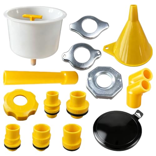 15PCS No-Spill Coolant Funnel Kit, Spill Proof Auto Radiator Coolant Filling Funnel Flush Kit with Adapters, Universal Vehicle Antifreeze Bleeder Accessories for Most Cars