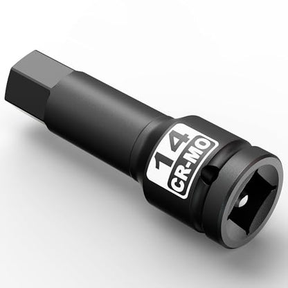 1/2" Drive 14 mm Hex Impact Bit Socket, H14 Allen Bit Socket, Metric, Cr-Mo Steel, Automotive Repair Industrial Maintenance and DIY Enthusiasts Alike - size: 1/2" H14 Deep