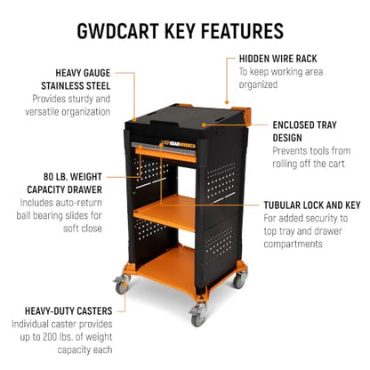 GEARWRENCH 5 pc. Automotive Diagnostic Set with Cart – 10" Bidirectional Diagnostic Tablet, TPMS Programming Tool & 20 Rubber Valve Sensors, HD USB-C Endoscope Camera, Mobile Work Cart | GWSMARTMOD - style: Cart & Diagnostic Essentials Set
