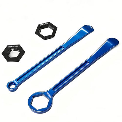 Motorcycle Tire Spoons,10/13/22/27/32(0.39''/0.51''/0.87''/1.06''/1.26'') Tire Iron Lever Tool Spoon Wrench Set Motorcycle Tire Change Kit Compatible with Pit/Dirt/MX Motorcycles XC SX(Blue) - color: Blue