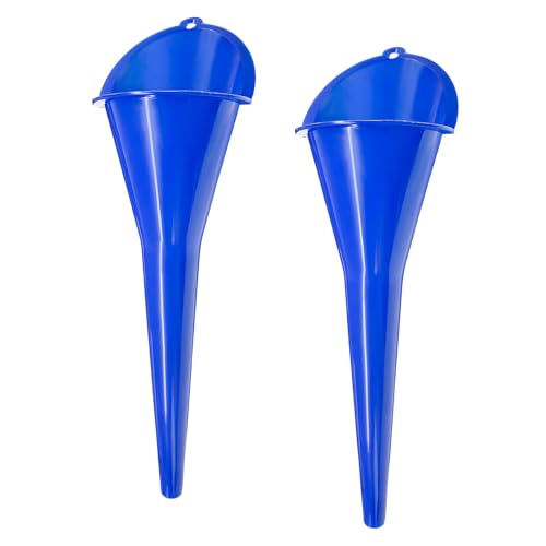 2PCS Oil Funnel, Flexible Multi-Function Automotive Oil Funnel, Spill-Proof Plastic Long Neck Engine Funnels Set for Gas Lubricants Water Diesel Fuel Kerosene, Car Accessories (Blue) - color: Blue, 2 PCS