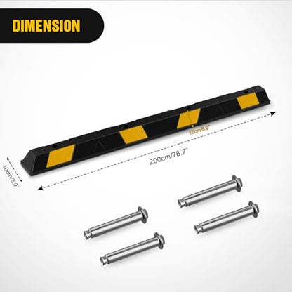 Nilight 79" Heavy Duty Rubber Parking Curb, Extra-Long Driveway Garage Parking Stopper Block Aid for Large Vehicles, Trucks, and SUVs - size: 79" 1-Pack