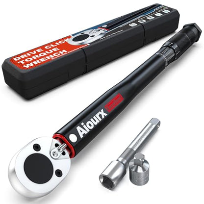 3/8" Drive Click Torque Wrench, 72 Tooth Dual-Direction Adjustable, Dual Scale, ±3% Accuracy, for Bicycle, Motorcycle, Automotive Repair and Maintenance - size: 3/8"